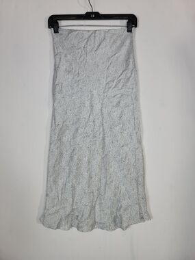 Silk Laundry White & Black Polka Dot Midi Skirt